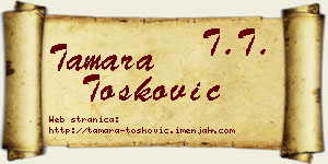 Tamara Tošković vizit kartica
